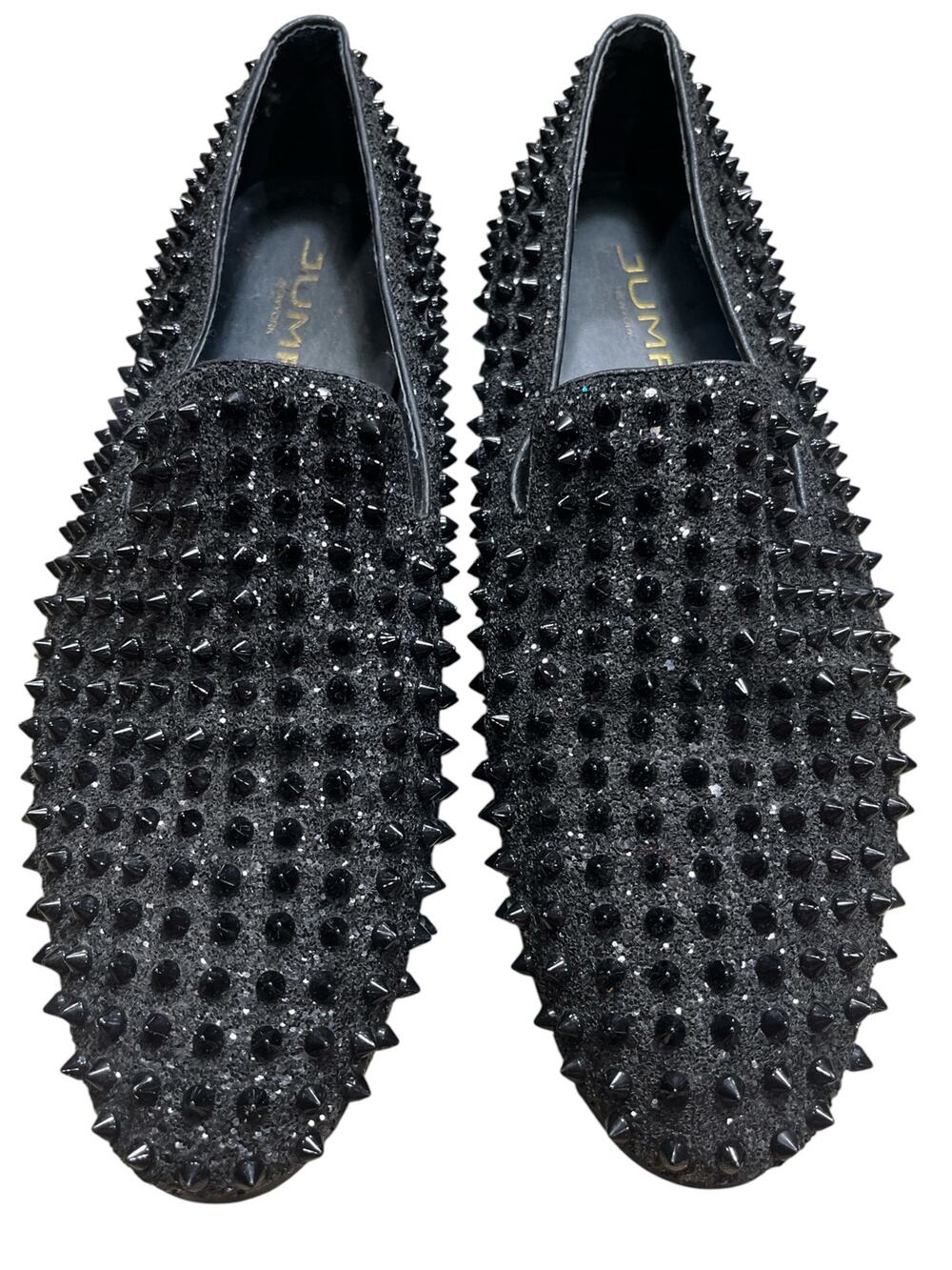 Jump New York Luxor Loafers-Men Sz 12-Glitter Pointed Black Spikes